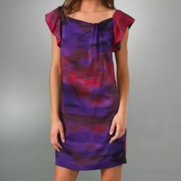 Diane Von Furstenberg Dunn Monet Fields Silk Dress Size 6 - Picture 5 of 15